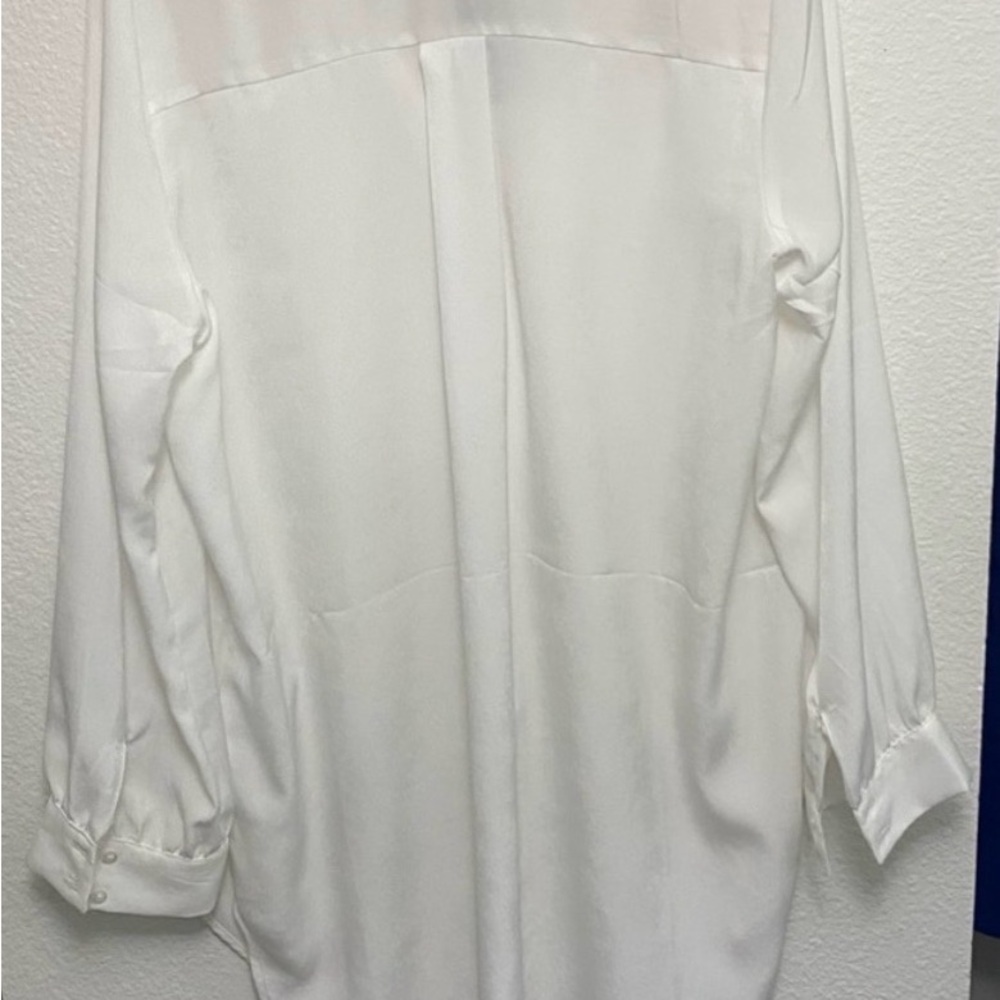 Express Pleated Shoulder Button Down Tunic Shirt … - image 3